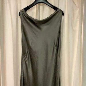 Tom and Linda Platt 12 Bias Cut Pewter satin dress